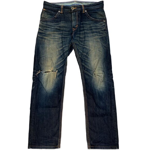 Vintage Edwin Xu Relaxed Fit Distressed Rust Wash Jeans men's size 36x31 - Picture 2 of 12